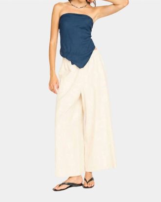 Mirth Linen Wide-Leg Pants In Oatmeal