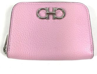 Ferragamo Pink Leather Coin Purse/Coin Case (Pre-Owned)