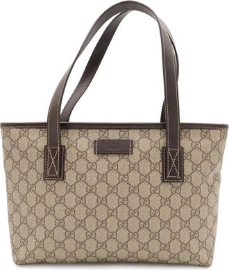 Gucci Beige Brown Dark Brown Gg Supreme Shoulder Bag Tote Bag (Pre-Owned)