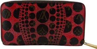 Louis Vuitton Monogram Multi-Color Pumpkin Dot (Yayoi Kusama) Monogram Leather Long Wallet (Bi-Fold) (Pre-Owned)
