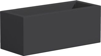 Monacis Vaso Cromia Matera rettangolare per piante decorazione tinta unita in resina Made in Italy -Grigio / Vaso