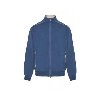 Paul & Shark Full Zip Sweater - Heren - Vesten - Blauw - XL - Wol - Truien & Vesten