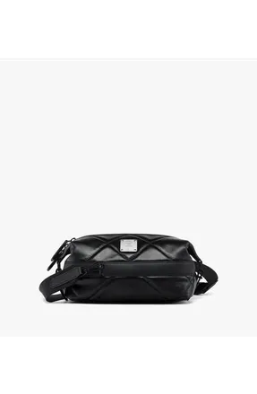 MCM Small Aren Crossbody in Diamond Quilted Leather in Black at Nordstrom