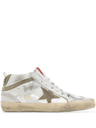 Golden Goose Mid Star Laminated Upper And Spur Suede Star And Wave