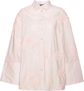 Rotate Flower Oversized Shirt - Dames - Overhemden - Roze - XS - Katoen - Overhemden
