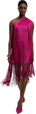 Karen Millen Bandage Fringe Mini Dress in Magenta at Nordstrom, Size 10