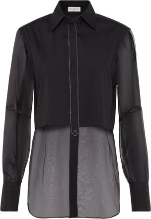 Brunello Cucinelli Black Cotton and silk blend shirt