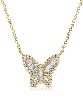 Sabrina Designs 14K 0.72 Ct. Tw. Diamond Butterfly Necklace