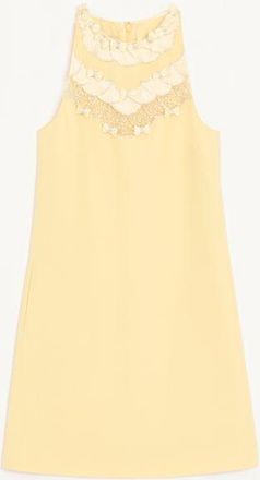 Valentino Embroidered Crepe Couture Short Dress Woman YELLOW 36