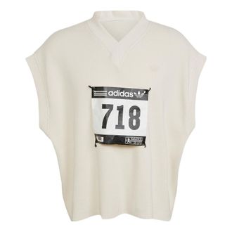 adidas originals Blue Version Detachable Solid Color Athleisure Casual Sports V neck Vest Pink White HG4826