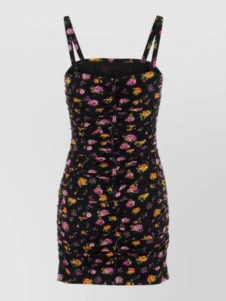 Dolce & Gabbana charmeuse mini dress floral print ruching