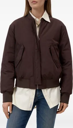 Closed Baseball Collar Blouson Jacket - Brown