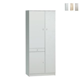 OEM Armario Multiusos Con Tres Puertas Y Un Caj&oacute;n Blanco 77x34x H183 Cm