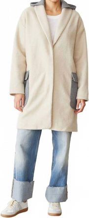 Monrow Sherpa Hooded Jacket In Bone