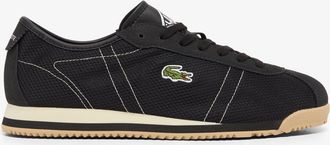 Lacoste Mens Club-Low Leather Trainers in Black Textile - Size UK 12
