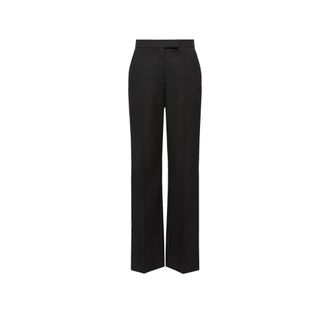 Moncler Moncler Wool Blend Gabardine Pants, Women, Black, Size: 38