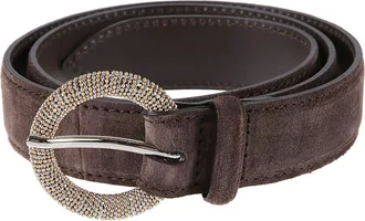 Orciani Slim Dark Brown Suede Belt