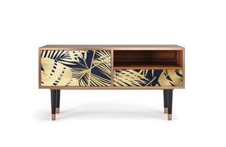 StoryZ Mueble de TV azul y amarillo 1 caj&oacute;n y 1 puerta L 115 cm