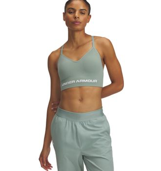 Under Armour Sport-BH UNDER ARMOUR VANISH SEAMLESS LOW BRA, Damen, Gr. XL, N-Gr, weiss (silica gr&uuml;n,, wei&szlig;), Web, Obermaterial: 88% Polyester, 12% Elasthan, BHs Sp