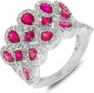 Allurez 0.71ct Diamond & 2.43ct Pink Sapphire 14k White Gold Ring