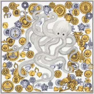 Inou&iuml; Editions Carre 65 Octopus Square Scarf In White