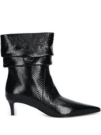 Michael Michael Kors 50mm embossed ankle boots - women - Rubber/Leather/Fabric - 6 - Black