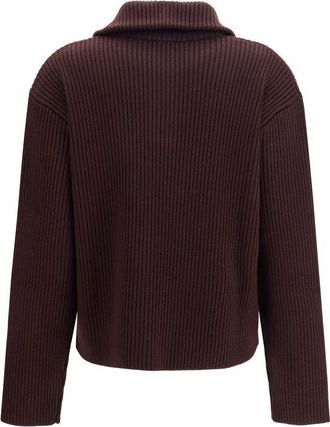 Courr&egrave;ges Womens Brown Wool Oves Aries Sweatshirt Clothing