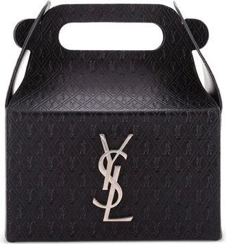 Saint Laurent Borsa a tracolla Take-Away in pelle con monogramma - Nero