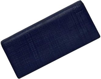 Loewe Navy Leather Long Wallet (Bi-Fold) (Pre-Owned)