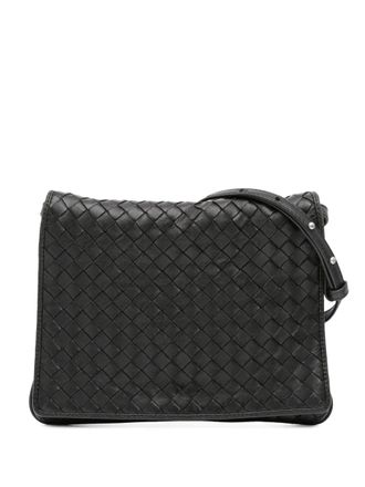 Bottega Veneta 2012-2025 Nappa Intrecciato Flap crossbody bag - Black