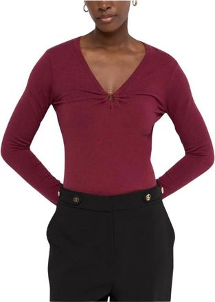 Salsa V-hals Gebreide Trui - Dames - V-hals truien - Rood - M - Truien & Vesten