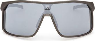 adidas Mirrored Shield Sunglasses in Dark Green /Smoke Mirror at Nordstrom