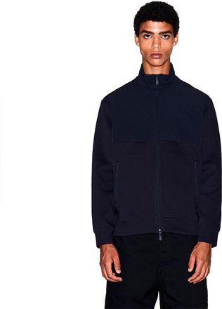 A|X Armani Exchange Essential Long Sleeve Contrast Top Tracksuit Top, Dark Navy, Mens L, Dark Navy, L