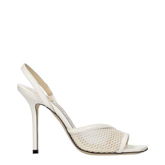 Jimmy Choo London Sutton Mujers Sandalias Tela Blanco/Latte