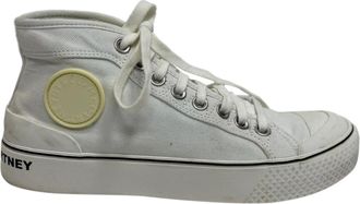 Stella McCartney Stella McCartney hoge sneakers met logo-accent in wit canvas