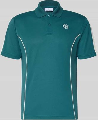 Sergio Tacchini Regular Fit Poloshirt mit Logo-Stitching Modell EGEO in Petrol, Gr&ouml;&szlig;e XXL