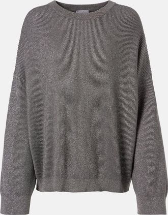 Brunello Cucinelli Pullover in misto cotone lamé