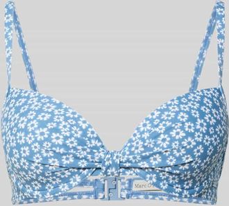 Marc O'Polo Bikini-Oberteil mit Allover-Muster in Blau, Gr&ouml;&szlig;e 75B
