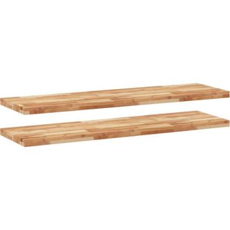 vidaXL Estante Flotante 2 Uds Madera Acacia Acabado Aceite 120x40x4 Cm Vidaxl