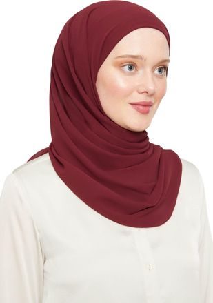 World of Shawls Ready To Go Instant Hijab for Ladies Girls Women Turkey Premium Quality Chiffon Scarf (Maroon)