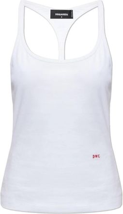Dsquared2 Strappy Top - Dames - Tops zonder mouwen - Wit - S - Katoen - Tops