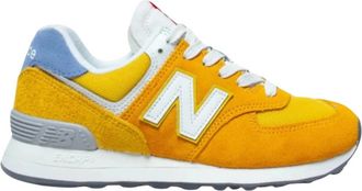 New Balance Su&egrave;de Mesh Veterschoen Rubberen Zool Schoen - Dames - Sneakers - Geel - 40 1/2 EU - Su&egrave;de - Schoenen