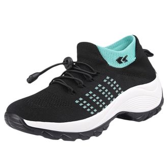 Generic Orthotic Stretch Cushion Shoes for Women Lace Up Breathable Mesh Arch Support Sneakers Outdoor Non-Slip Walking Running Gym Athletic Fitness Jogging F