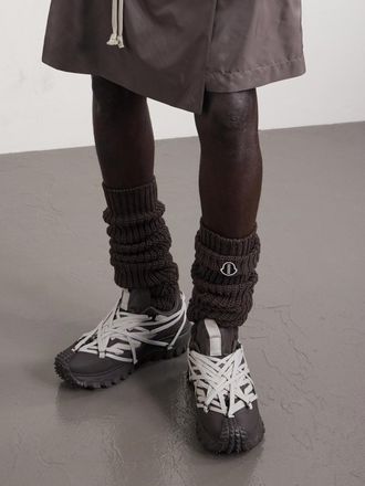 Rick Owens + Moncler Trailgrip Megalace Leather and Rubber Sneakers
