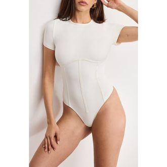 Good American Weightless Corset Bodysuit in White at Nordstrom Rack, Size Large