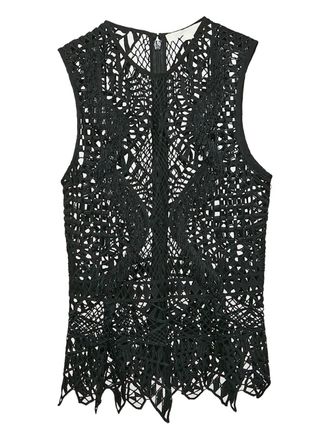 SIMKHAI lace peplum top - Black