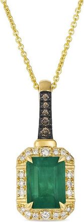 Le Vian 14K 1.36 Ct. Tw. Diamond & Emerald Drop Pendant