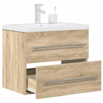 Berkfield Home 2 Piece Bathroom Furniture Set Sonoma Oak Engineered Wood in Brown