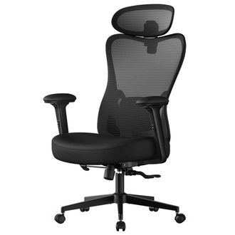 Songmics Silla de oficina ergon&oacute;mica con reposacabezas de color negro