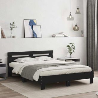 vidaXL Vidaxl - Giroletto con Testiera Neri 140x190 cm in Legno Multistrato